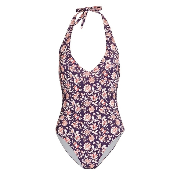 VERONICA BEARD Salis floral halter one piece Swimsuit Small NWT - Picture 1 of 15